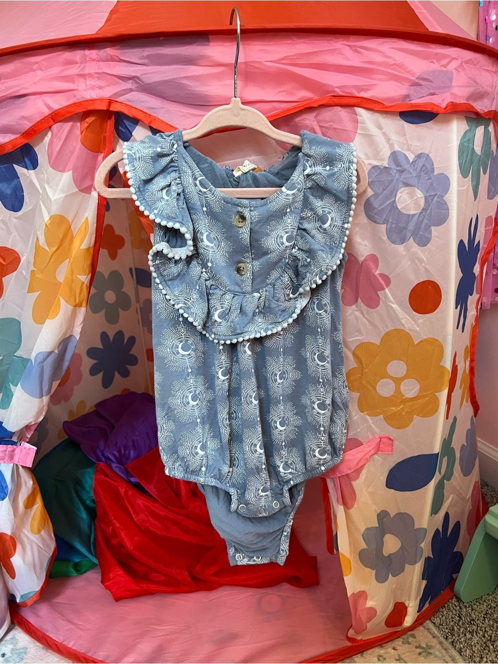 kate quinn Blue Moon and Star Ruffle Romper